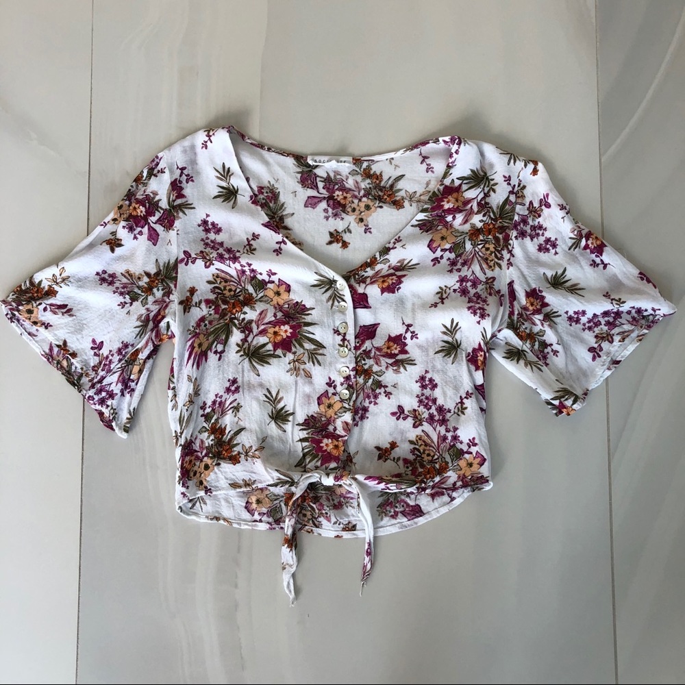 Socialite Front Button Blouse with Tie